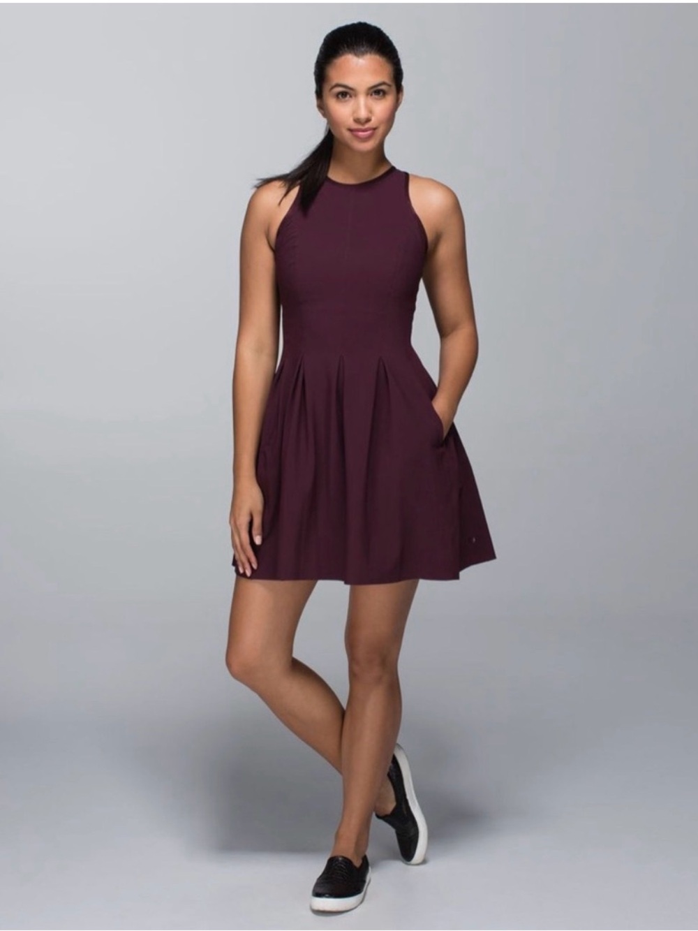 lululemon athletica From Here to There Dress Bordeaux Drama sz 2